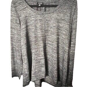 Jones New York Womens Sweater Gray Long Sleeve Scoop Neck Pullover Knit Size XL